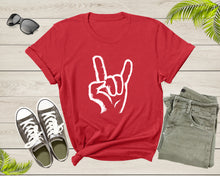 Load image into Gallery viewer, Rock On Hand Sign Symbol Gesture Rock Lover Salute Drawing T-Shirt Rocker Rock Lover Gift T Shirt for Men Women Kids Boys Girls Tshirt
