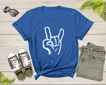 Load image into Gallery viewer, Rock On Hand Sign Symbol Gesture Rock Lover Salute Drawing T-Shirt Rocker Rock Lover Gift T Shirt for Men Women Kids Boys Girls Tshirt
