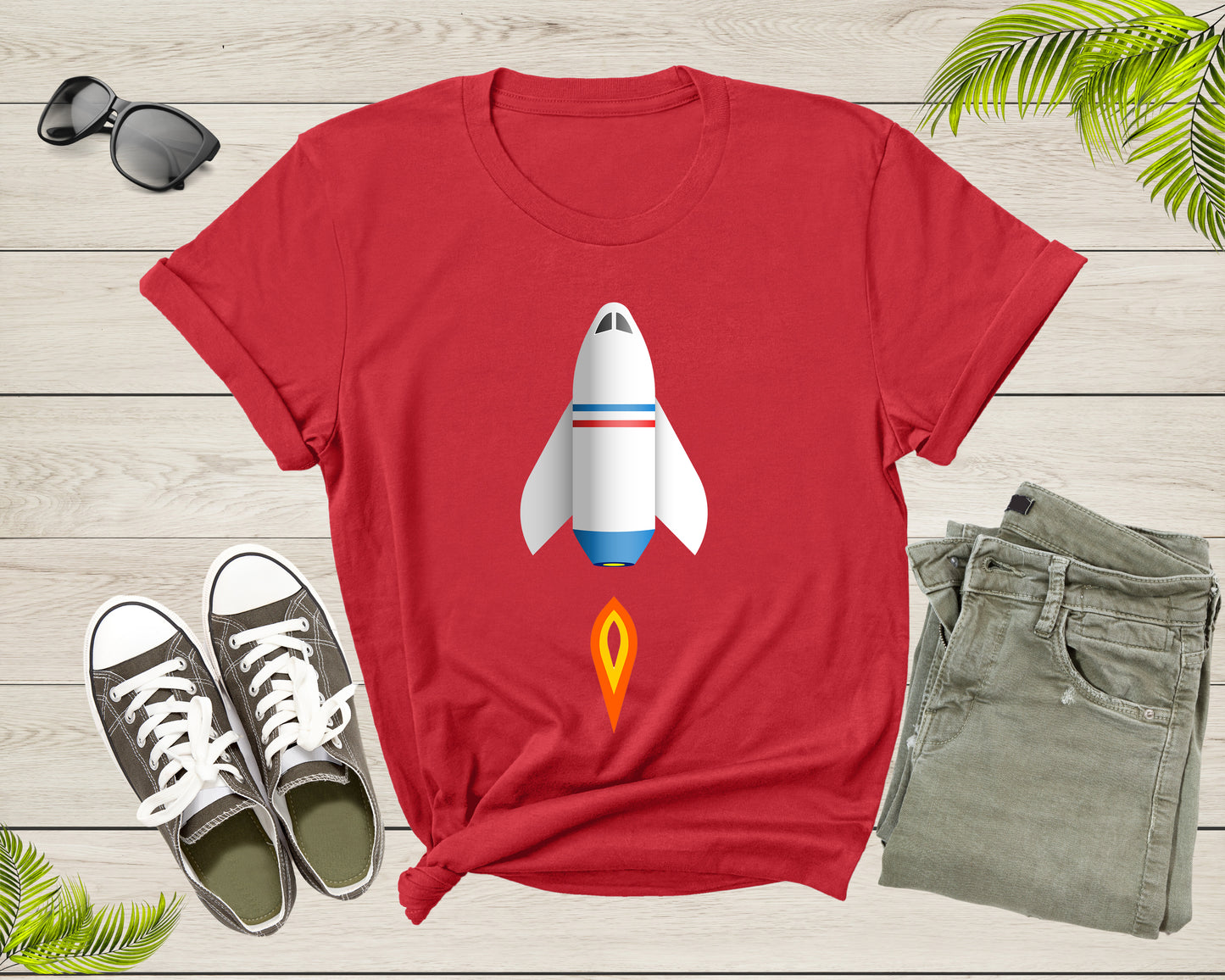 Rocket Spaceship Starship Shuttle Airplane Flying into Space T-Shirt Spacecraft Lover Gift T Shirt for Men Women Kids Boys Girls Tshirt