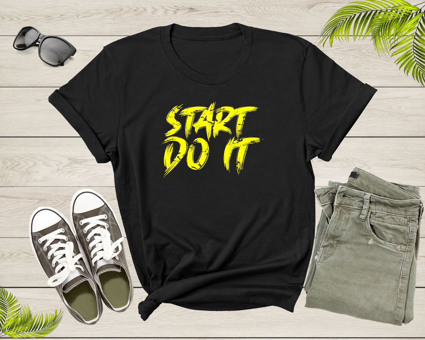 Start Do It Motivational Incentive Encouraging Slogan Text T-Shirt Cool Motivation Quote Lover Gift for Men Women Kids Boys Girls Tshirt
