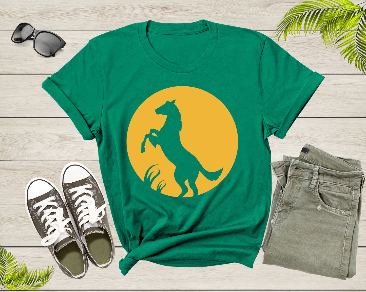 Cool Horse Pony Lover Gift Shirt For Men Women Kids Girls Boys Aesthetic Horse Lover Gift Tshirt Graphic Horse Sunset Silhouette T-shirt