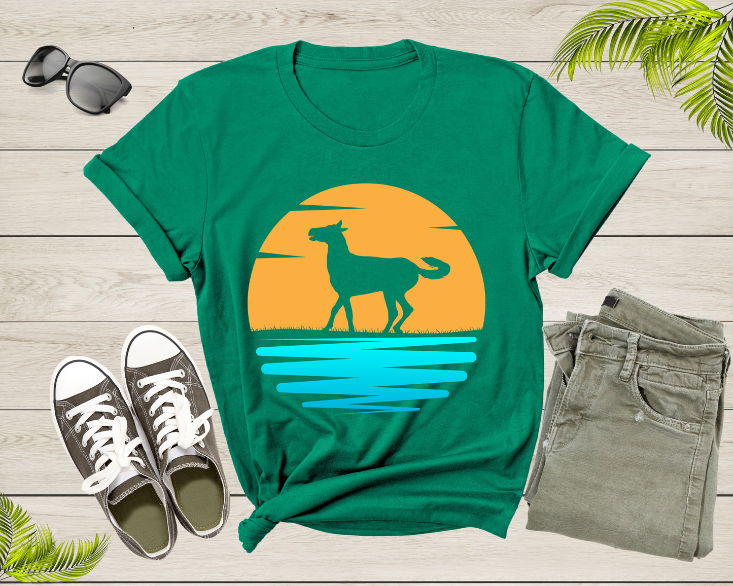 Cool Horse Pony Lover Gift Shirt For Men Women Kids Girls Boys Aesthetic Horse Lover Gift Tshirt Graphic Horse Sunset Silhouette T-shirt