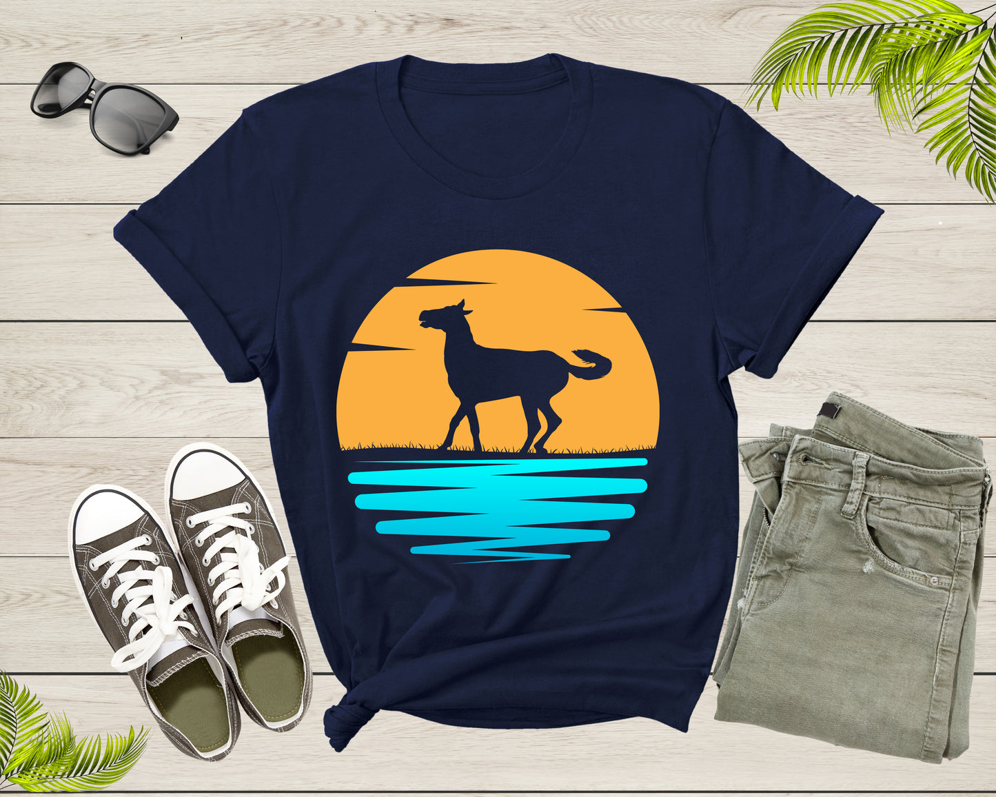 Cool Horse Pony Lover Gift Shirt For Men Women Kids Girls Boys Aesthetic Horse Lover Gift Tshirt Graphic Horse Sunset Silhouette T-shirt