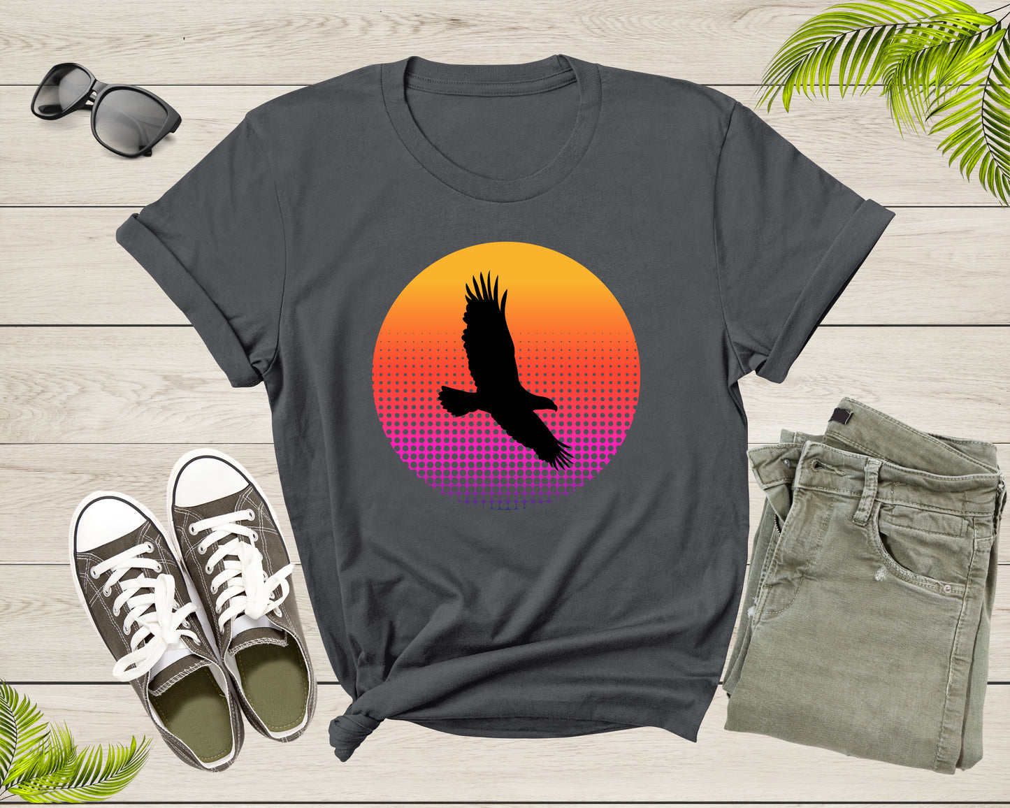 Vulture Eagle Bird Flying in the Sky at Sunset Animal Bird T-Shirt Eagle Animal Lover Gift T Shirt for Men Women Boys Girls Teens Tshirt