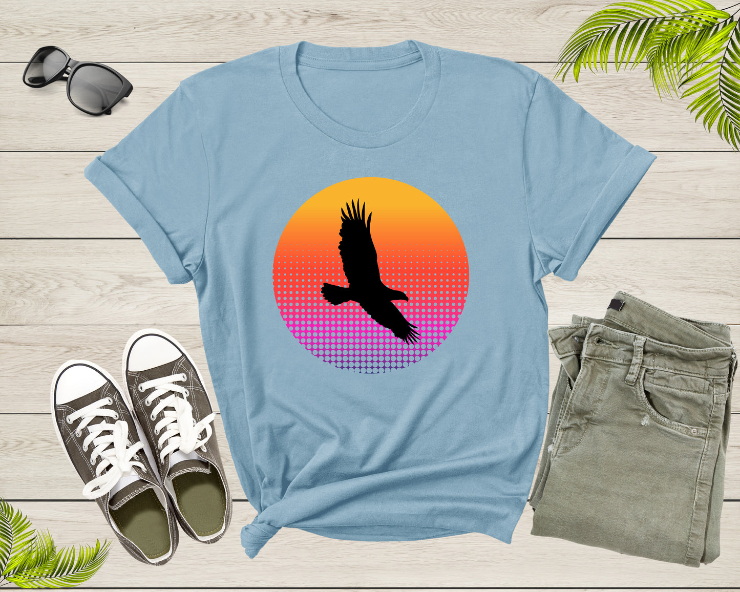 Vulture Eagle Bird Flying in the Sky at Sunset Animal Bird T-Shirt Eagle Animal Lover Gift T Shirt for Men Women Boys Girls Teens Tshirt