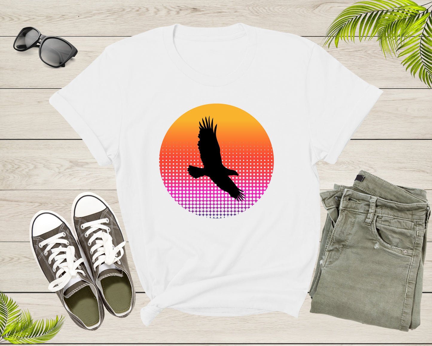 Vulture Eagle Bird Flying in the Sky at Sunset Animal Bird T-Shirt Eagle Animal Lover Gift T Shirt for Men Women Boys Girls Teens Tshirt