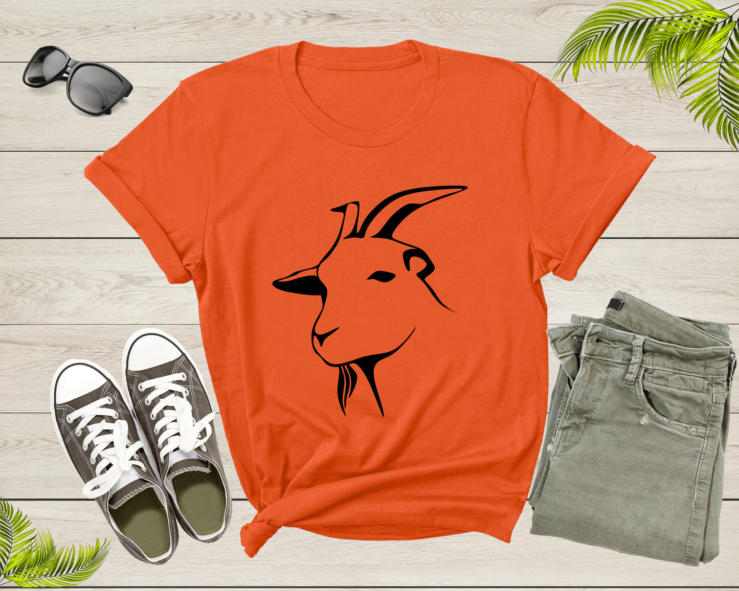 Wild Goat Animal Horn Livestock Silhouette Capricorn T-shirt Goat Lover Shirt Farm Animal Goat Gift Tshirt Farm Life Animal Lover Shirt