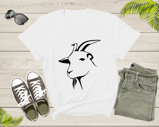 Wild Goat Animal Horn Livestock Silhouette Capricorn T-shirt Goat Lover Shirt Farm Animal Goat Gift Tshirt Farm Life Animal Lover Shirt