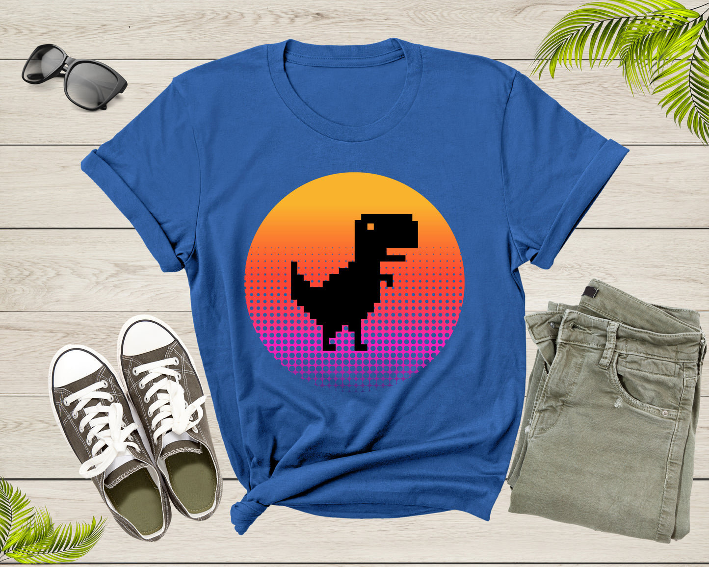 Cool Dinosaur T-Rex Animal Bird at Sunset for Men Women Kids T-Shirt Dino T Shirt Gift for Men Women Kids Boys Girls Trex Dino Tshirt