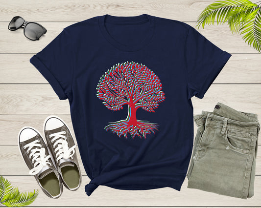 Cool Colorful Multicolor Single Tree Roots Leaves Nature T-Shirt Graphic Design Tree Lover Gift for Men Women Boys Girls Teens Tshirt