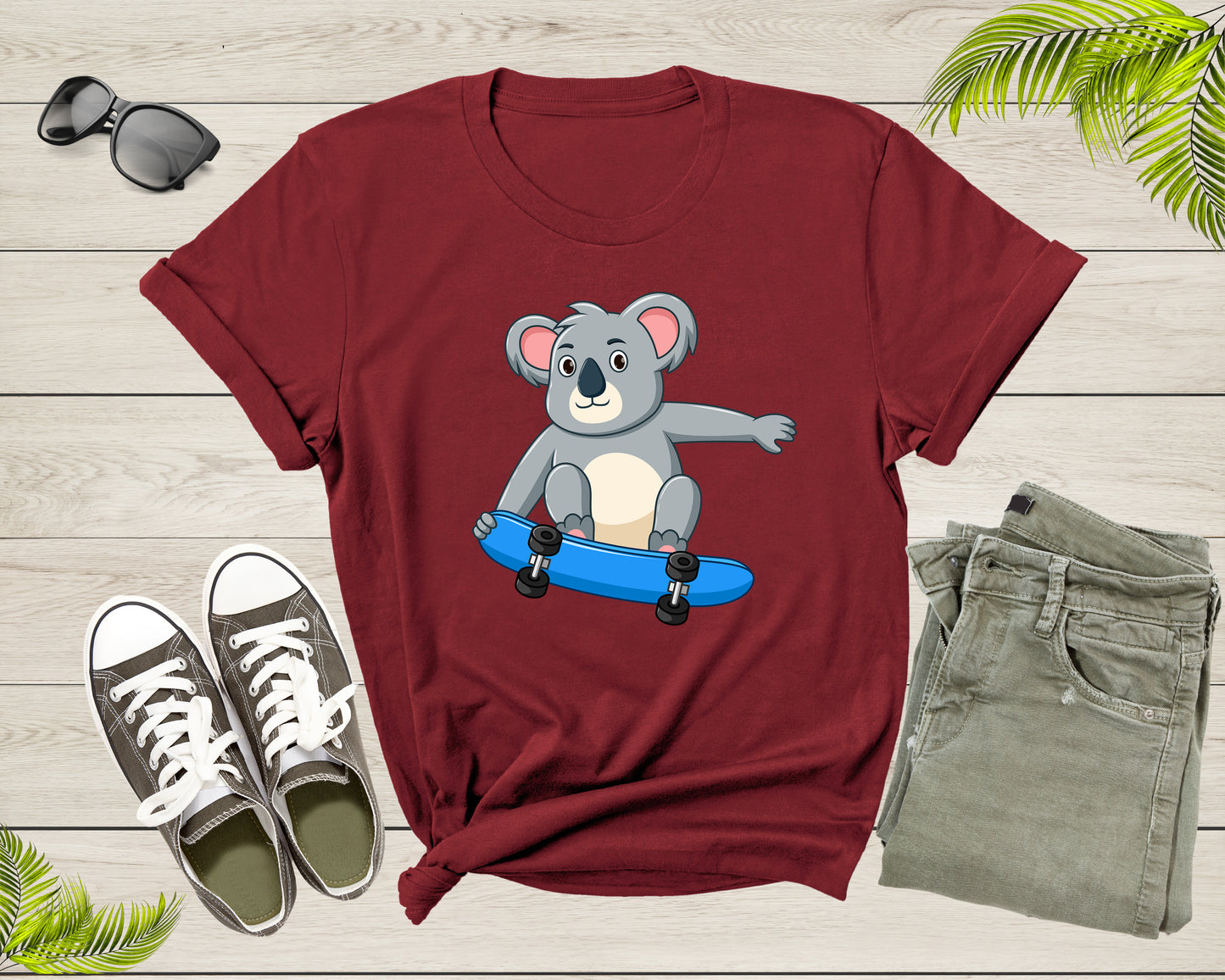 Skateboarding Cool Koala Skateboard Cute Sporty Animal T-Shirt Koala Skateboarder Lover Gift T Shirt for Men Women Boys Girls Tshirt