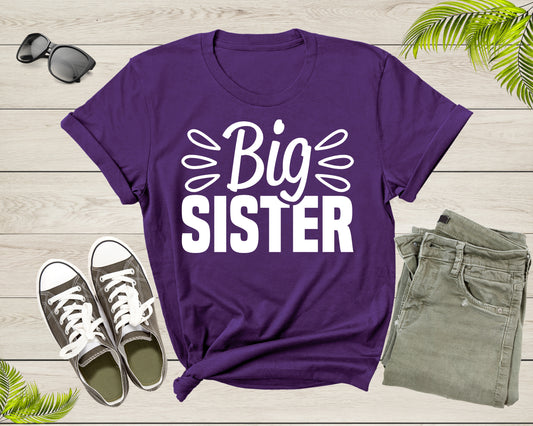 Funny Retro Big Sister Gift Present For Girl Teenager Women T-Shirt Big Sister Lover Graphic Design T Shirt for Girls Teens Tshirt