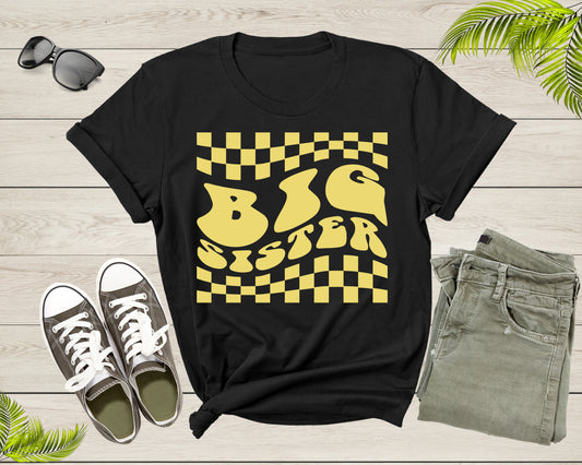 Funny Retro Big Sister Gift Present For Girl Teenager Women T-Shirt Big Sister Lover Graphic Design T Shirt for Girls Teens Tshirt