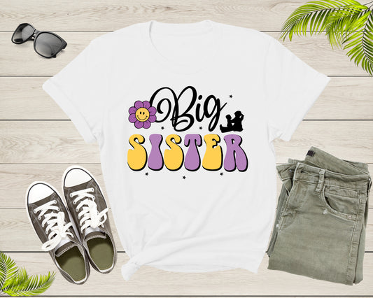 Funny Retro Big Sister Gift Present For Girl Teenager Women T-Shirt Big Sister Lover Graphic Design T Shirt for Girls Teens Tshirt