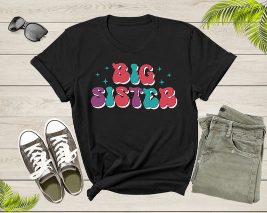 Funny Retro Big Sister Gift Present For Girl Teenager Women T-Shirt Big Sister Lover Graphic Design T Shirt for Girls Teens Tshirt