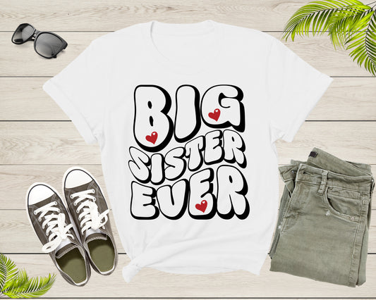Funny Retro Big Sister Gift Present For Girl Teenager Women T-Shirt Big Sister Lover Graphic Design T Shirt for Girls Teens Tshirt