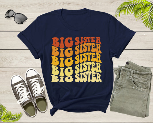 Funny Retro Big Sister Gift Present For Girl Teenager Women T-Shirt Big Sister Lover Graphic Design T Shirt for Girls Teens Tshirt