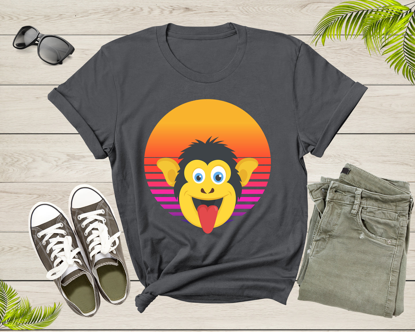 Cool Monkey Lover Gift Shirt For Adult Men Women Kids Monkey Graphics Present Ideas Tshirt Funny Monkey Boy Girl Birthday Present T-shirt