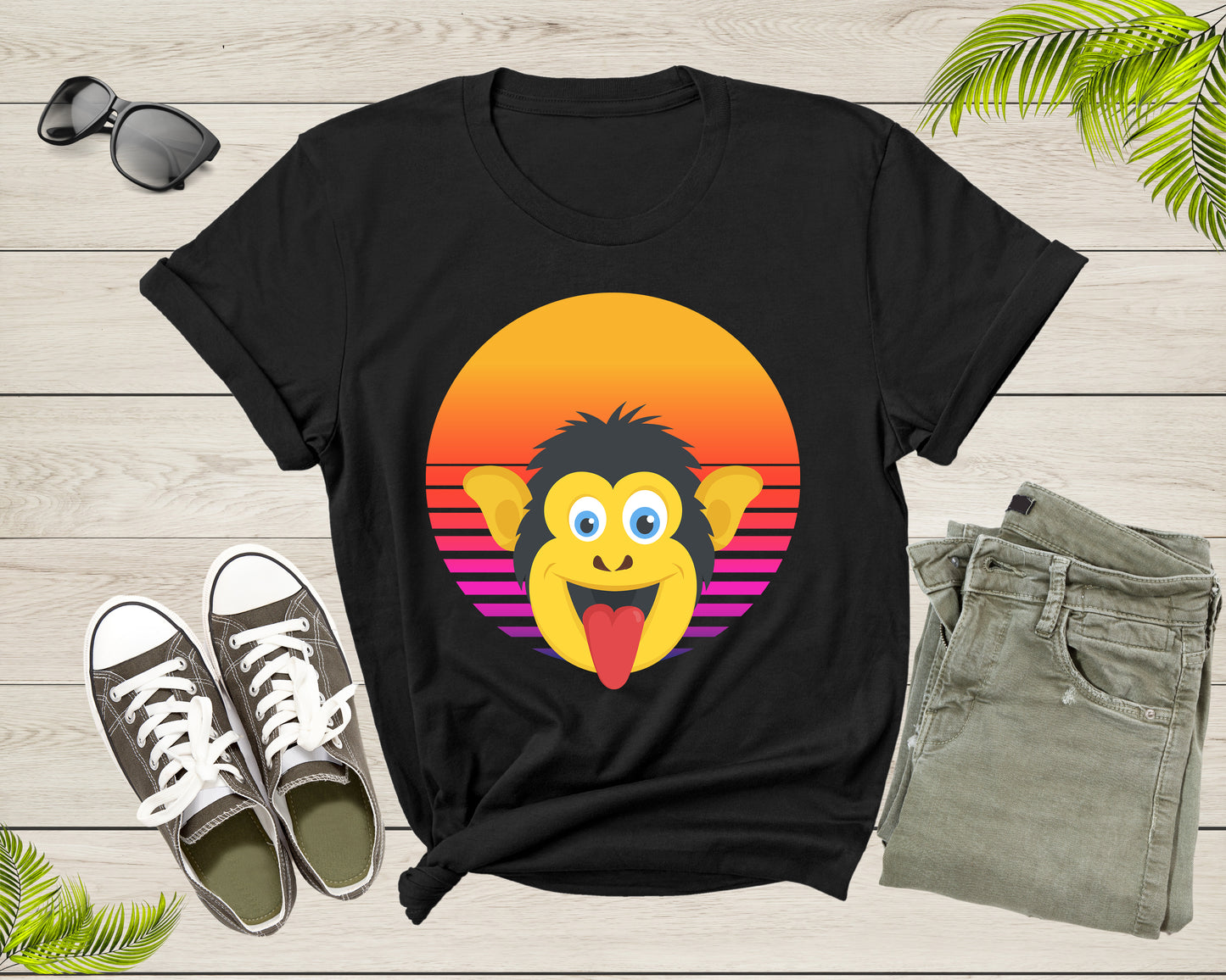Cool Monkey Lover Gift Shirt For Adult Men Women Kids Monkey Graphics Present Ideas Tshirt Funny Monkey Boy Girl Birthday Present T-shirt