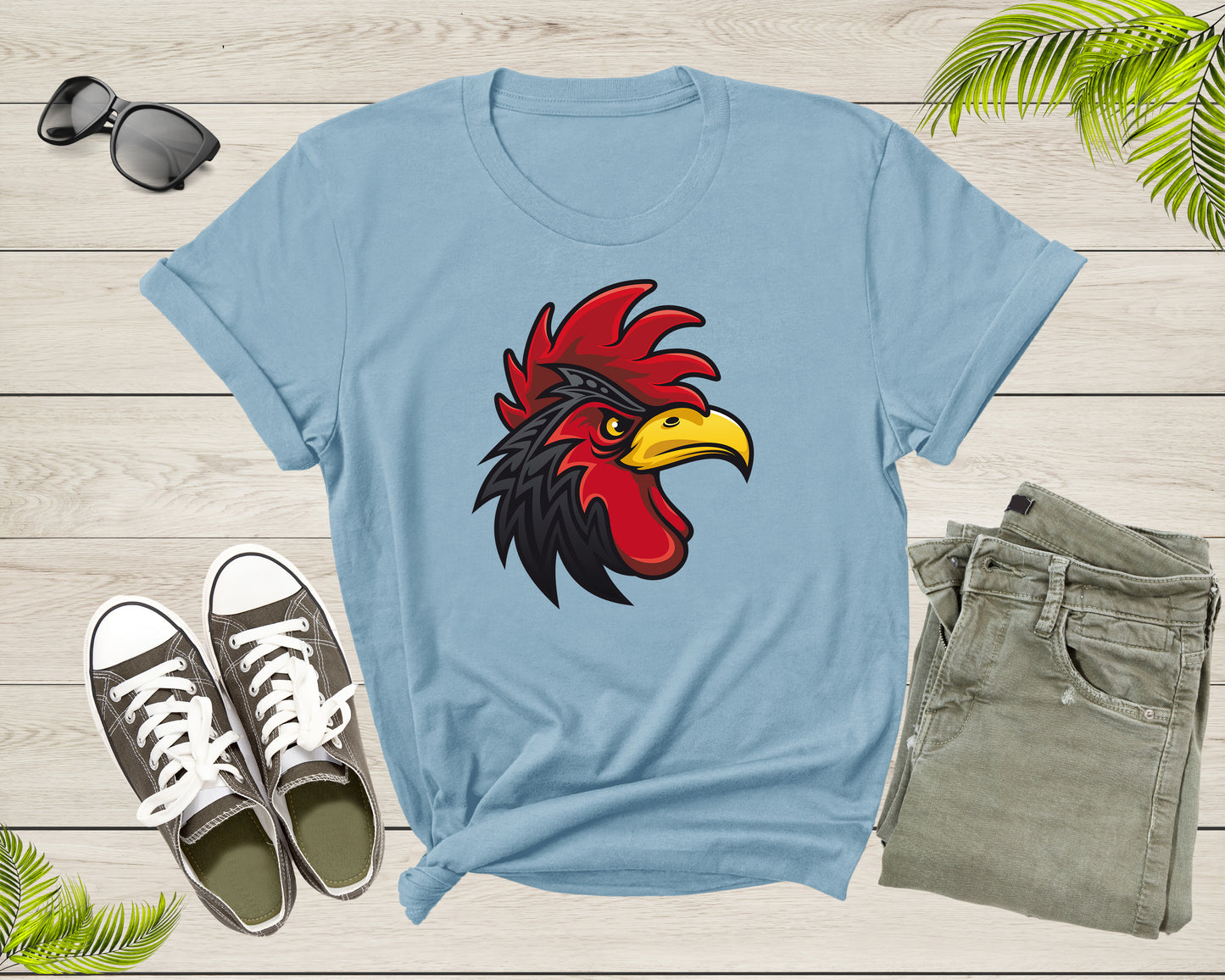 Cool Rooster Head Face Animal Bird Wildlife for Men Women T-Shirt Chicken Lover Gift T Shirt for Boys Girls Cute Cock Bird Tshirt