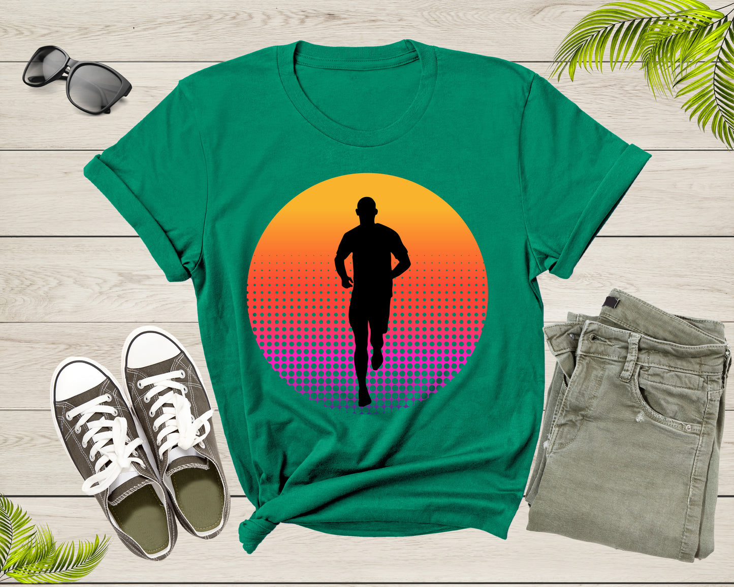 Cool Running Man Silhouette Runner Athlete Marathon Sprinter T-Shirt Runner T Shirt Gift for Men Women Kids Boys Girls Sport GYM Tshirt