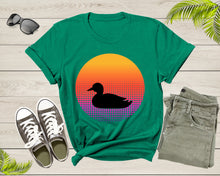 Load image into Gallery viewer, Cool Swimming Duck Animal Silhouette at Sunset Nature Bird T-Shirt Duck Lover Gift T Shirt for Men Women Kids Boys Girls Duck Graphic Tshirt
