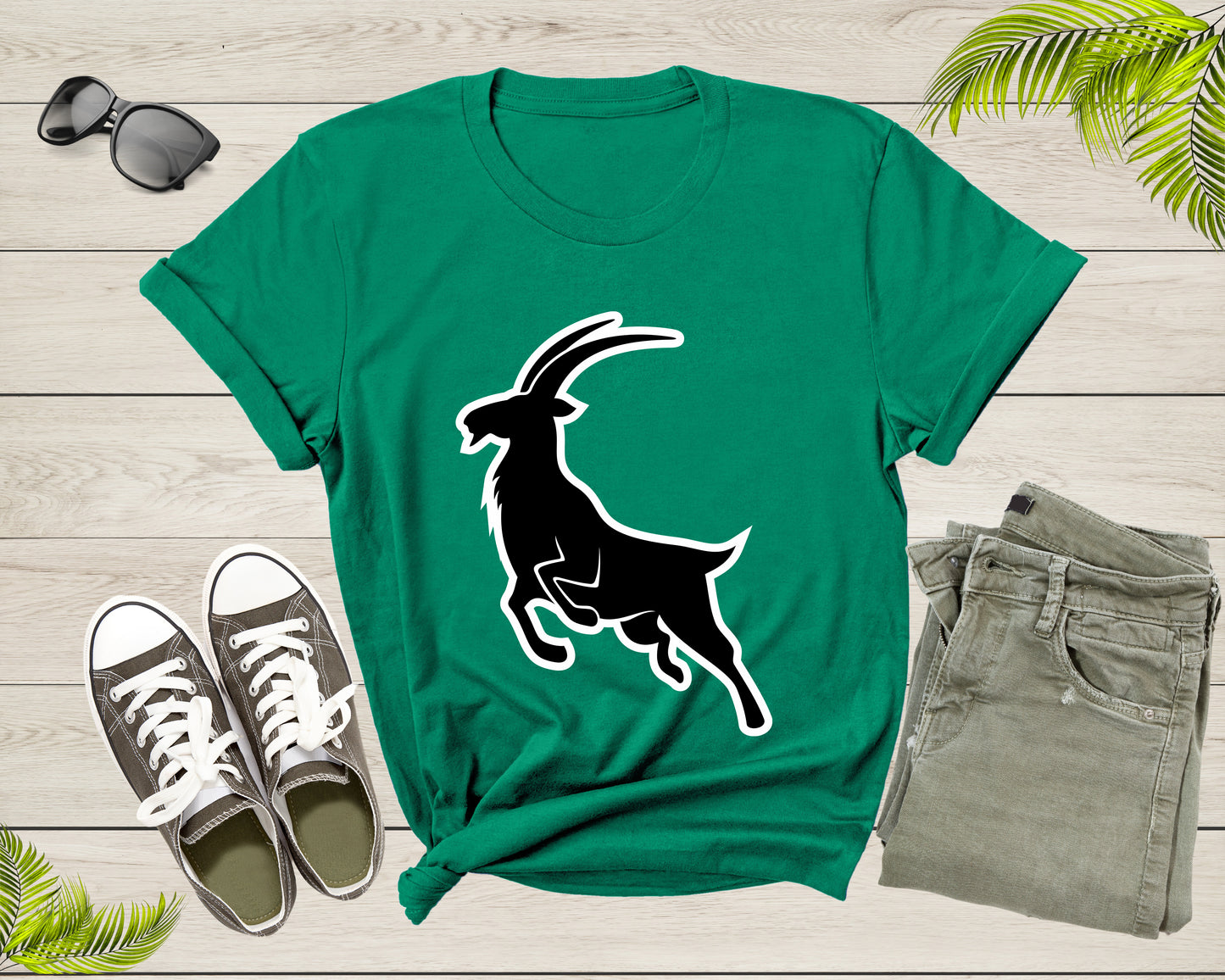 Cool Wild Goat Animal Horn Livestock Silhouette Capricorn T-Shirt Goat Lover Shirt Farm Animal Goat Gift Tshirt Farm Life Animal Lover Shirt