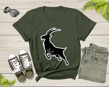 Load image into Gallery viewer, Cool Wild Goat Animal Horn Livestock Silhouette Capricorn T-Shirt Goat Lover Shirt Farm Animal Goat Gift Tshirt Farm Life Animal Lover Shirt
