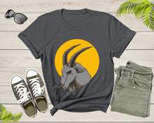 Load image into Gallery viewer, Cool Wild Goat Animal Horn Sunset Silhouette Capricorn T-Shirt Goat Lover Shirt Farm Animal Goat Gift Tshirt Farm Life Animal Lover Shirt
