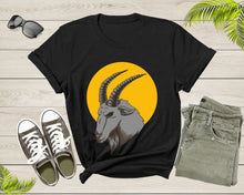 Load image into Gallery viewer, Cool Wild Goat Animal Horn Sunset Silhouette Capricorn T-Shirt Goat Lover Shirt Farm Animal Goat Gift Tshirt Farm Life Animal Lover Shirt
