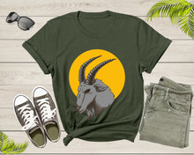 Load image into Gallery viewer, Cool Wild Goat Animal Horn Sunset Silhouette Capricorn T-Shirt Goat Lover Shirt Farm Animal Goat Gift Tshirt Farm Life Animal Lover Shirt
