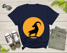 Load image into Gallery viewer, Cool Wild Goat Animal Horn Sunset Silhouette Capricorn T-Shirt Goat Lover Shirt Farm Animal Goat Gift Tshirt Farm Life Animal Lover Shirt
