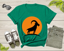 Load image into Gallery viewer, Cool Wild Goat Animal Horn Sunset Silhouette Capricorn T-Shirt Goat Lover Shirt Farm Animal Goat Gift Tshirt Farm Life Animal Lover Shirt
