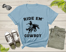 Load image into Gallery viewer, Cowboy Horse Rider Shirt Animal Gifts For Men Women Girls Kids Boy Tshirt Cowgirl Western Rodeo Shirt Vintage Wild West Texas Cowboy Tshirt
