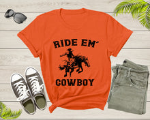 Load image into Gallery viewer, Cowboy Horse Rider Shirt Animal Gifts For Men Women Girls Kids Boy Tshirt Cowgirl Western Rodeo Shirt Vintage Wild West Texas Cowboy Tshirt
