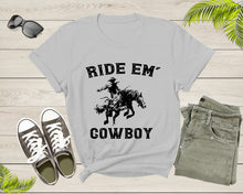 Load image into Gallery viewer, Cowboy Horse Rider Shirt Animal Gifts For Men Women Girls Kids Boy Tshirt Cowgirl Western Rodeo Shirt Vintage Wild West Texas Cowboy Tshirt
