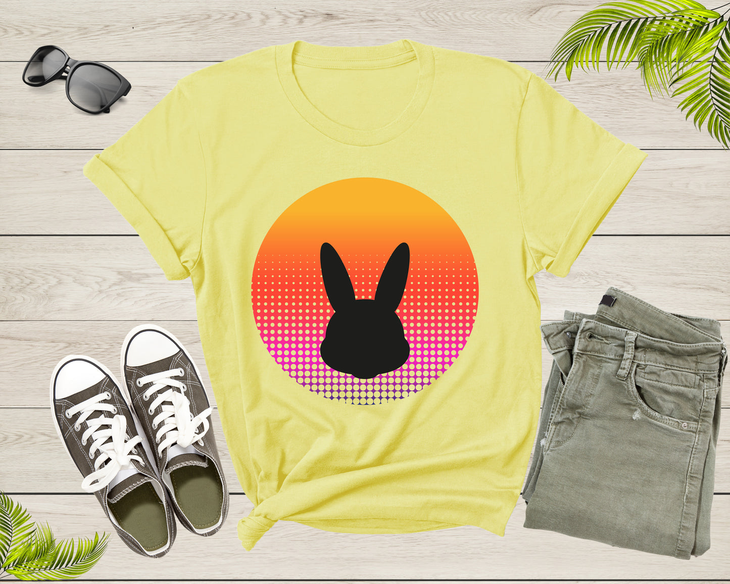 Cute Bunny Rabbit Animal Silhouette at Sunset for Men Women T-Shirt Bunny Lover Gift T Shirt for Men Women Kids Boys Girls Graphic TShirt