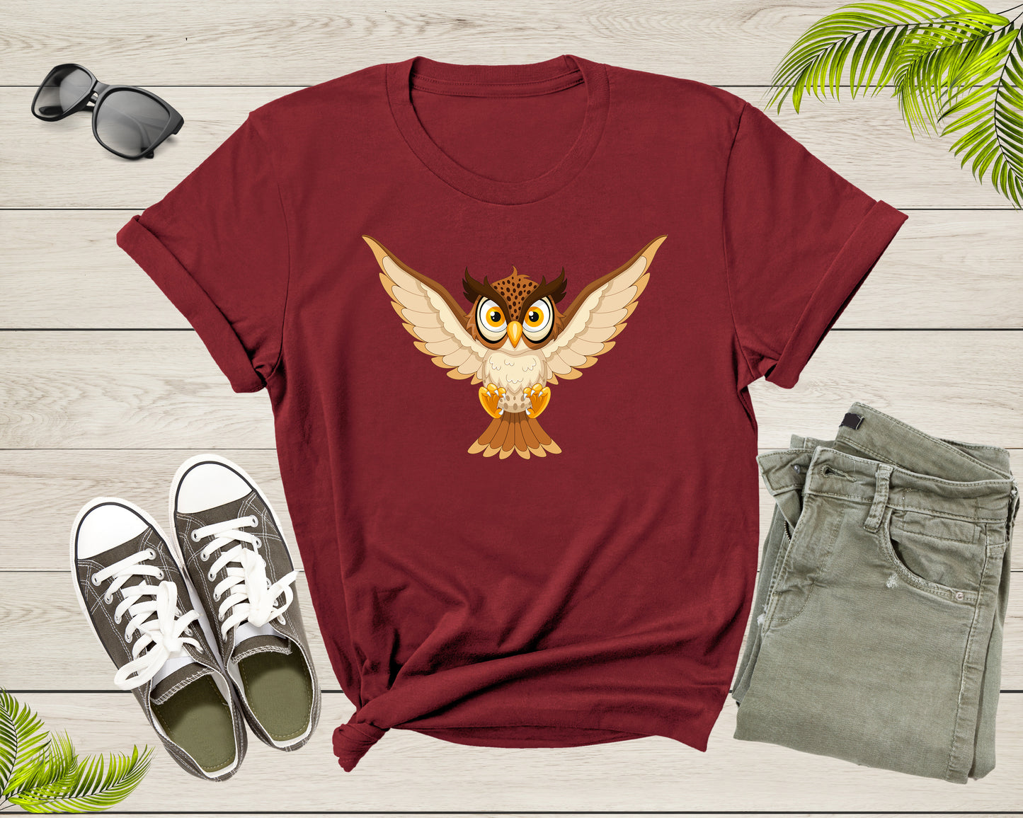 Cute Cool Flying Owl Bird of Night Hooter Owlet Owleez Bird T-Shirt Owl Lover Gift T Shirt for Men Women Kids Boys Girls Graphic Tshirt