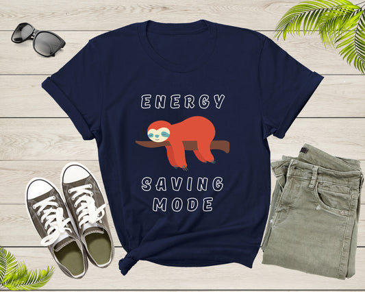 Cute Cool Lazy Tree Sloth Sleeping Animal Energy Saving Mode T-Shirt Sloth Lover Gift T Shirt for Men Women Kids Boys Girls Graphic Tshirt
