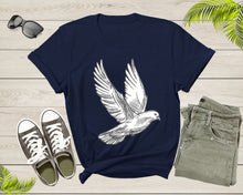 Load image into Gallery viewer, Cool Flying White Dove Pigeon Bird Animal Sketch Art Drawing T-Shirt Dove Pigeon Bird Lover T Shirt Gift for Men Women Kids Boys Girls
