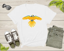 Load image into Gallery viewer, Cute Flying Blue Yellow Parrot Tropic Exotic Bird Design T-Shirt Parrot Lover Gift T Shirt for Men Women Kids Boys Girls Graphic Tshirt
