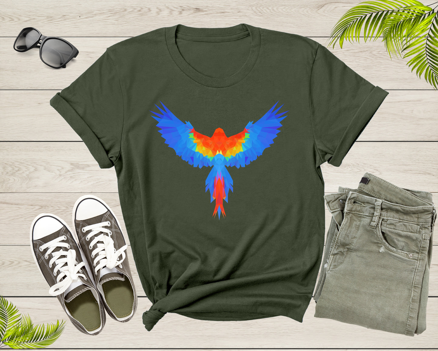 Cute Flying Colorful Parrot Topic Exotic Bird Art Design T-Shirt Parrot Lover Gift T Shirt for Men Women Kids Boys Girls Graphic Tshirt