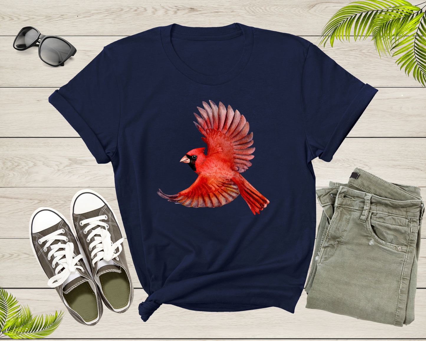 Cute Flying Northern Red Cardinal Bird Redbird Wings T-Shirt Cardinal Bird Lover Gift T Shirt for Men Women Kids Boys Girls Graphic Tshirt