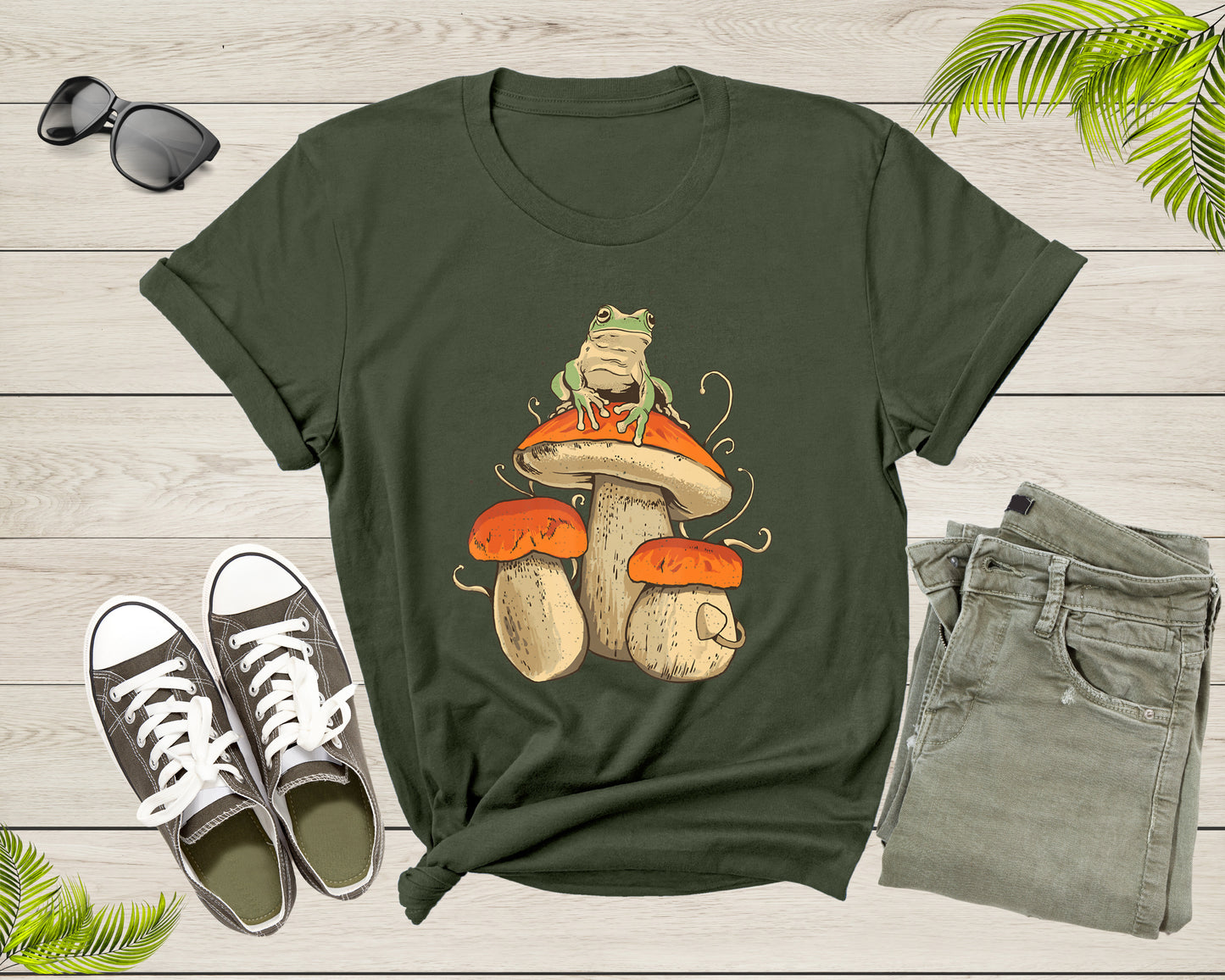 Cute Frog Toad Animal Mushroom Lover Gifts for Men Women Kid T-Shirt Frog Lover Shirt Frog and Toad Mushroom Shirt Frog Lover Animal Tshirt Asphalt /