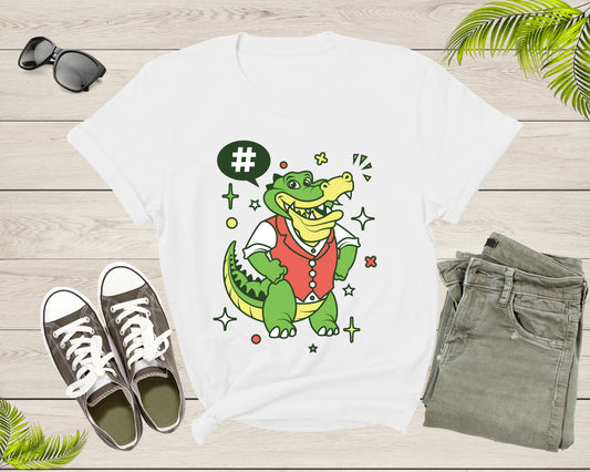 Cute Funky Hipster Alligator Crocodile Animal for Men Women T-Shirt Alligator Lover Gift T Shirt for Men Women Kids Boys Girls Tshirt