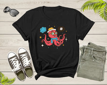 Load image into Gallery viewer, Cute Funky Hipster Cartoon Sea Ocean Octopus with Googles T-Shirt Octopus Lover Gift T Shirt for Men Women Kids Boys Girls Graphic Tshirt

