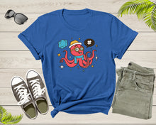 Load image into Gallery viewer, Cute Funky Hipster Cartoon Sea Ocean Octopus with Googles T-Shirt Octopus Lover Gift T Shirt for Men Women Kids Boys Girls Graphic Tshirt
