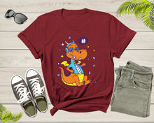 Load image into Gallery viewer, Cute Funky Hipster Space Dragon with Headset and Eye Glasses T-Shirt Dragon Lover Gift T Shirt for Men Women Kids Boys Girls Graphic Tshirt
