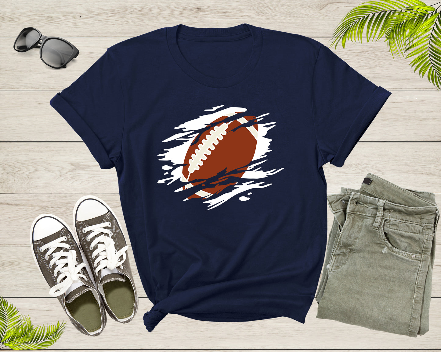 Cool Football Ball Silhouette Football Sports Team Games T-Shirt American Football Lover Gift T Shirt for Men Women Kids Boys Girls