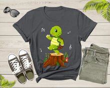 Load image into Gallery viewer, Cute Funny Green Dancing Turtle Tortoise on Brown Tree Root T-Shirt Turtle Lover Gift T Shirt for Men Women Kids Boys Girls Graphic Tshirt
